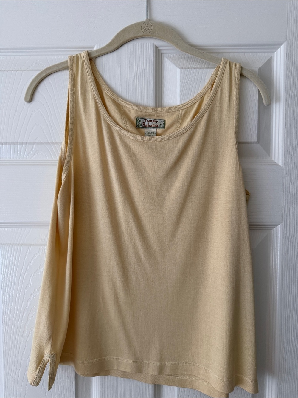 Tommy Bahama Pale Yellow Scoop Neck Tank Top